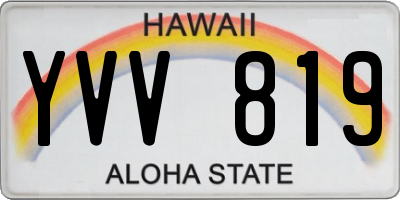 HI license plate YVV819