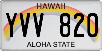 HI license plate YVV820