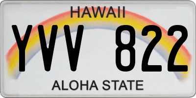 HI license plate YVV822