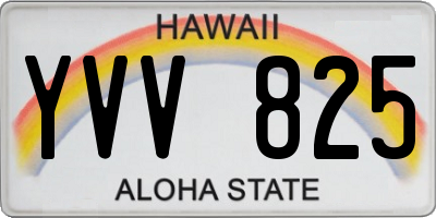 HI license plate YVV825