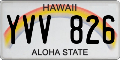 HI license plate YVV826