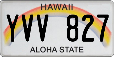HI license plate YVV827