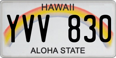 HI license plate YVV830