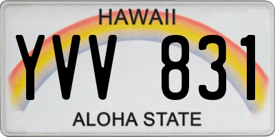HI license plate YVV831