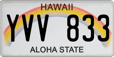HI license plate YVV833