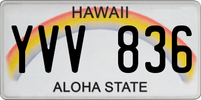 HI license plate YVV836