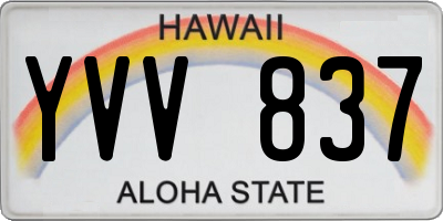 HI license plate YVV837