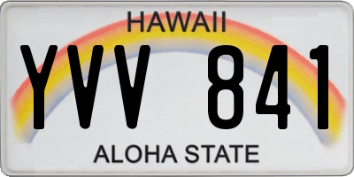HI license plate YVV841