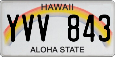 HI license plate YVV843