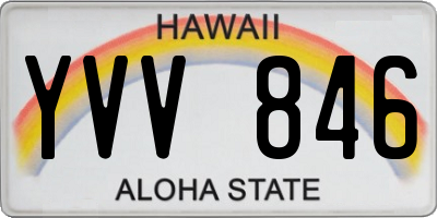 HI license plate YVV846