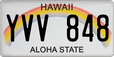 HI license plate YVV848