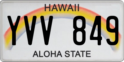 HI license plate YVV849
