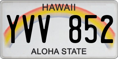 HI license plate YVV852
