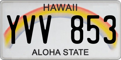 HI license plate YVV853