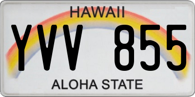 HI license plate YVV855