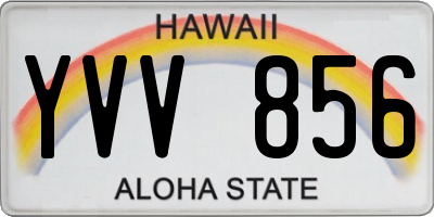 HI license plate YVV856