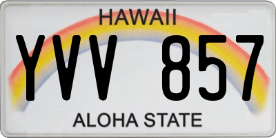 HI license plate YVV857