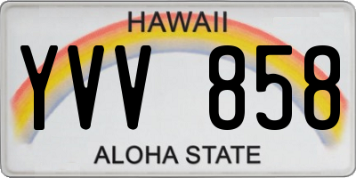 HI license plate YVV858