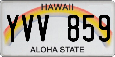 HI license plate YVV859