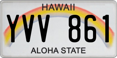 HI license plate YVV861