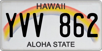 HI license plate YVV862