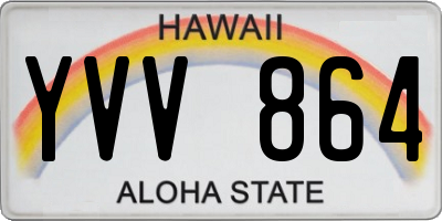 HI license plate YVV864