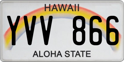 HI license plate YVV866