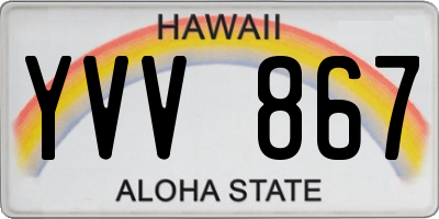 HI license plate YVV867