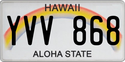 HI license plate YVV868