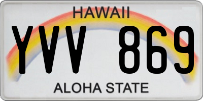 HI license plate YVV869
