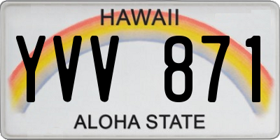 HI license plate YVV871