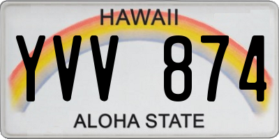 HI license plate YVV874