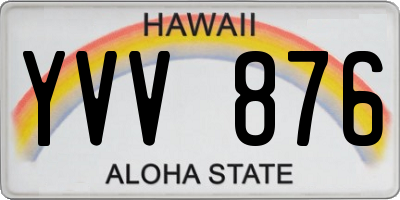 HI license plate YVV876