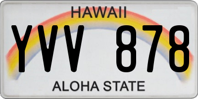HI license plate YVV878