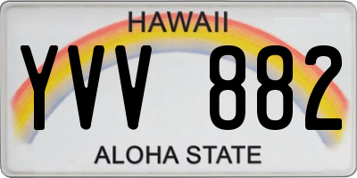 HI license plate YVV882