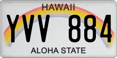 HI license plate YVV884
