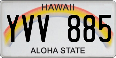 HI license plate YVV885