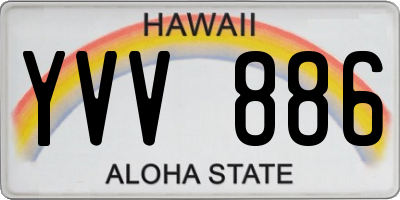 HI license plate YVV886