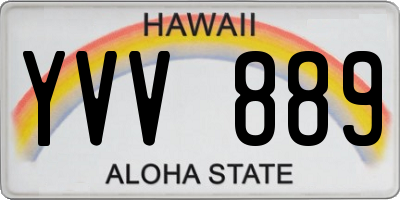 HI license plate YVV889