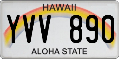 HI license plate YVV890