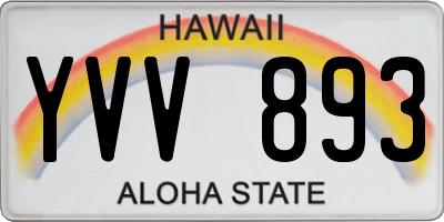 HI license plate YVV893