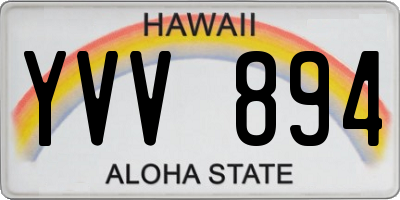 HI license plate YVV894