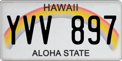 HI license plate YVV897