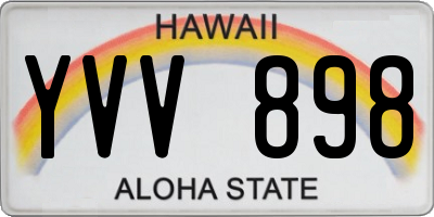 HI license plate YVV898