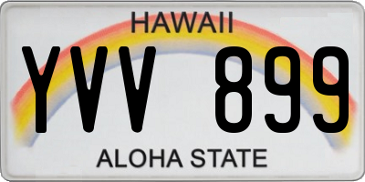 HI license plate YVV899