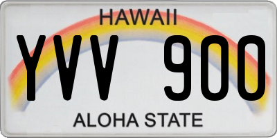 HI license plate YVV900