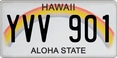 HI license plate YVV901