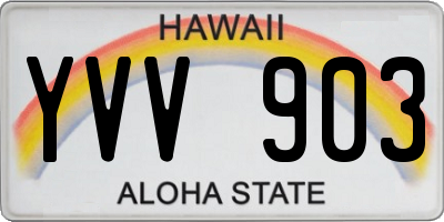 HI license plate YVV903