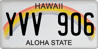 HI license plate YVV906