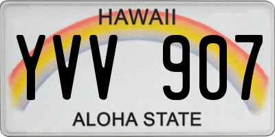 HI license plate YVV907